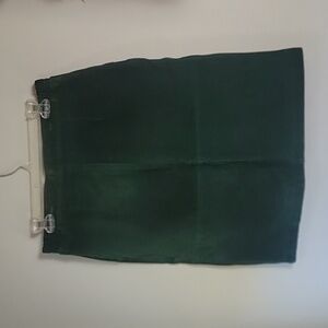 Vintage green 100% leather pencil skirt